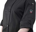 Winco Signature Chef Black Tapered Fit 2XL Ventilated Chef Jacket with Roll Tab Sleeve -- 24 per case