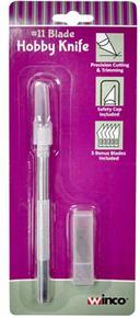 Winco Fine Point Hobby Knife with 5 Bonus Blade, 5 3/4 inch Length -- 144 per case