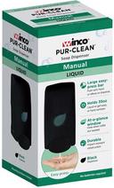 Winco Pur-Clean Black Manual Liquid Soap Dispenser, 1000 Milliliter -- 24 per case