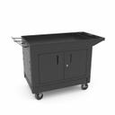 Luxor Black Industrial Work Cart with Locking Cabinet, 25.5 x 45.5 x 33 inch