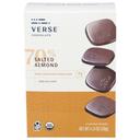 Verse Salted Almond 70 Percent Dark Chocolate Squares, 4.23 Ounce -- 6 per case