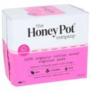 The Honey Pot Organic Cotton Cover Regular Pads with Wings, 20 count