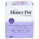 The Honey Pot Organic Cotton Cover Overnight Pads with Wings, 12 count