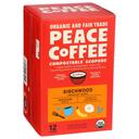 Peace Organic and Fairtrade Compostable Ecopod Birchwood Coffee Pod, 12 count -- 6 per case
