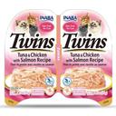 Inaba Twins Tuna and Chicken with Salmon Recipe Cat Food, 2.46 Ounce -- 8 per case