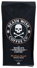 Death Wish Coffee Medium Roast Whole Bean Coffee, 16 Ounce -- 6 per case