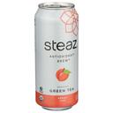 Steaz Antioxidant Brew Organic Peach Iced Green Tea, 16 Fluid Ounce -- 12 per case
