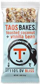 Taos Bakes Toasted Coconut Plus Vanilla Bean Energy Bar, 1.8 Ounce -- 12 per case
