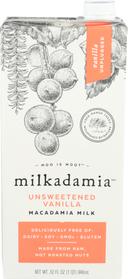 Milkadamia Unsweetened Vanilla Macadamia Milk, 32 Fluid Ounce -- 6 per case