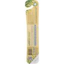 Woobamboo White Green Medium Adult Toothbrush -- 6 per case