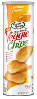 Sensible Portions Cheddar Cheese Garden Vegetable Chips, 5 Ounce -- 12 per case.