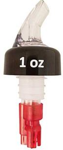 Winco BenchmarkUSA Exact Measured Pourer with Red Tail, 1 Ounce -- 12 per case