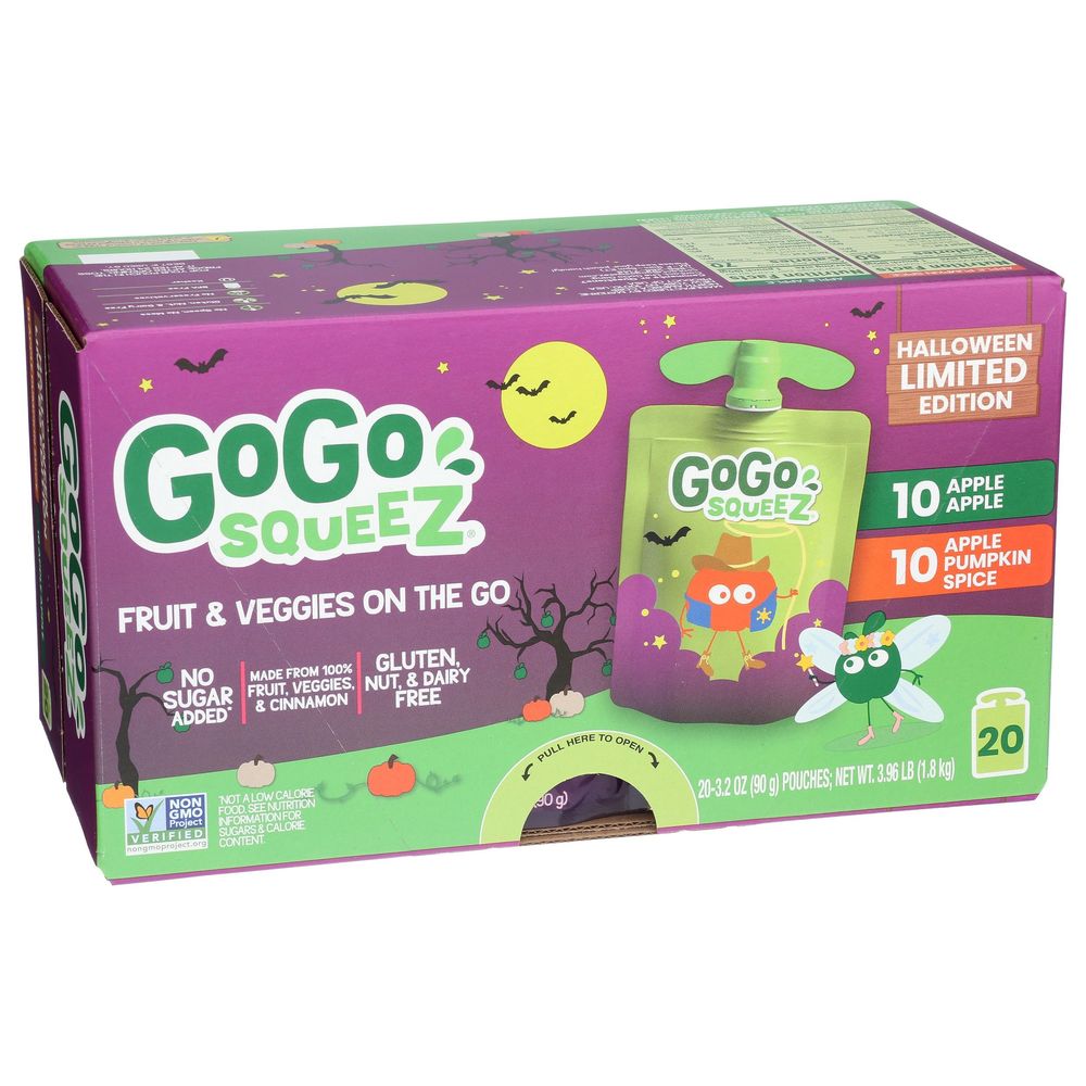 GoGo SqueeZ Apple Sauce Pumpkin Spice Fruit and Veggie - Variety Pack, 38.4 Ounce Pouch -- 6 per case