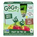 GoGo Squeez Apple Apple On The Go Applesauce, 3.2 Ounce - 4 per pack -- 12 packs per case.