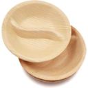 Dtocs Palm Leaf 4 inch Round 2 Portion Disposable Dip Bowl -- 100 per case
