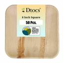 Dtocs Palm Leaf 8 inch Square Disposable Dinner Plate -- 50 per case