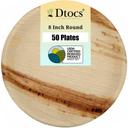 Dtocs Palm Leaf 8 inch Round Mini Meal Plate -- 50 per case