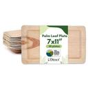 Dtocs Palm Leaf 7 inch x 11 inch Rectangle Disposable Plate -- 50 per case