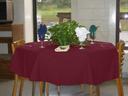 Intedge Burgundy Poly/Cotton Blend Round Tablecloth, 90 inch 