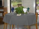 Intedge Grey Poly/Cotton Round Tablecloth, 120 inch Dia 