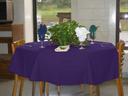 Intedge Purple Poly/Cotton Blend Round Tablecloth, 83 inch 