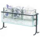 Cal-Mil Iron Black High Rise Iced Glass Jar Display, 13.5 x 5.5 x 9 inch