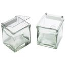 Cal Mil Stainless Steel Hinge Solid Lid for Glass Jar , 4 x 4 x .5 inch