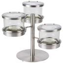 Cal-Mil Stainless Steel 3 Tier Mixology Display with 16 Ounce Jars and Notched Stainless Steel Lid, 14 x 11 x 11.25 inch