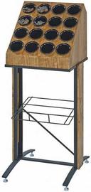 Cal Mil Floorstanding Madera Frame for Floorstanding Bulk Condiment Unit, 21.5 x 24 x 36 inch.