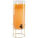 Cal-Mil Mid-Century Brass 3 Gallon Round Beverage Dispenser with Infusion Chamber, 8.25 x 9.75 x 25.75 inch