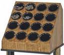 Cal Mil Madera 16 Compartment Cylinder Display Holder, 19.75 x 18.5 x 18.5 inch.