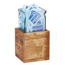 Cal-Mil Madera Single Jar Riser with Glass Jar, 4.5 x 4.5 x 5 inch
