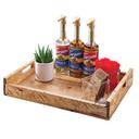 Cal-Mil Madera Wood Serving Tray with Handles, 17.25 x 12.5 x 5.25 inch