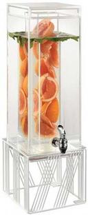 Cal Mil Portland White Infusion Chamber Beverage Dispenser, 8 x 8 x 25 inch.