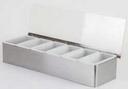 American Metalcraft Compartment Condiment Holders with 6 Container Dispenser