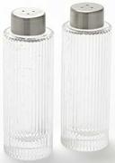 American Metalcraft Ribbed Round Glass Salt and Pepper Set, 2 Ounce -- 1 set