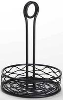 American Metalcraft Black Wire Round Birdnest Condiment Rack, 6 x 9 1/8 inch