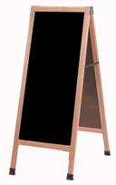 Aarco Solid Oak Wood A-Frame Sidewalk Black Melamine Markerboard, 42 x 18 inch