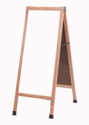 Aarco Solid Oak Wood A-Frame Sidewalk White Melamine Markerboard, 42 x 18 inch