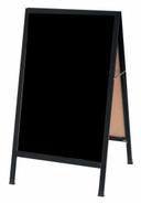 Aarco Aluminum Black Powder Coated A-Frame Sidewalk Black Melamine Markerboard, 42 x 24 inch