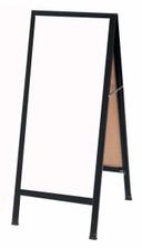 Aarco Aluminum Black Powder Coated A-Frame Sidewalk White Melamine Markerboard, 42 x 18 inch