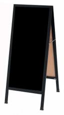 Aarco Aluminum Black Powder Coated A-Frame Sidewalk Black Acrylic Markerboard, 42 x 18 inch