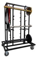 Aarco Form-A-Line (TM) Black Steel Crowd Control Transport Cart, 47 1/2 x 33 1/2 x 67 1/2 inch