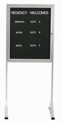 Aarco Enclosed Aluminum Indoor Free Standing Letter Board Cabinet with Lockable Door, 36 x 30 inch