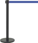 Aarco Form-A-Line (TM) Black Finish Crowd Control System with 10 feet Slow Retracting Blue Belt