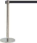 Aarco Economy Lightweight Form-A-Line (TM) Chrome Style Crowd Control System with 7 Feet Black Belt