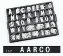 Aarco Universal Single Tab White Helvetica 1 1/2 inch Letters Set