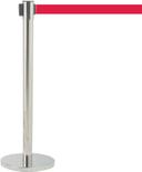 Aarco Form-A-Line (TM) Satin Finish Crowd Control System with 10 feet Slow Retracting Red Belt