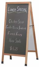 Aarco Solid Oak Wood Extra Large A-Frame Sidewalk Black Composition Chalkboard, 68 x 30 inch