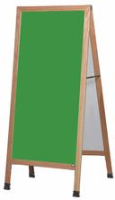 Aarco Solid Oak Wood Extra Large A-Frame Sidewalk Green Composition Chalkboard, 68 x 30 inch